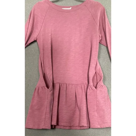 Lush Women's Cotton Tunic Dress with pockets‎ Crushed Berry Sz S Lagenlook Boho - Picture 2 of 10